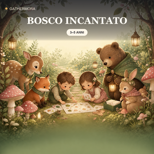 Copertina Bosco Incantato - Kit stampabile 3–5 anni