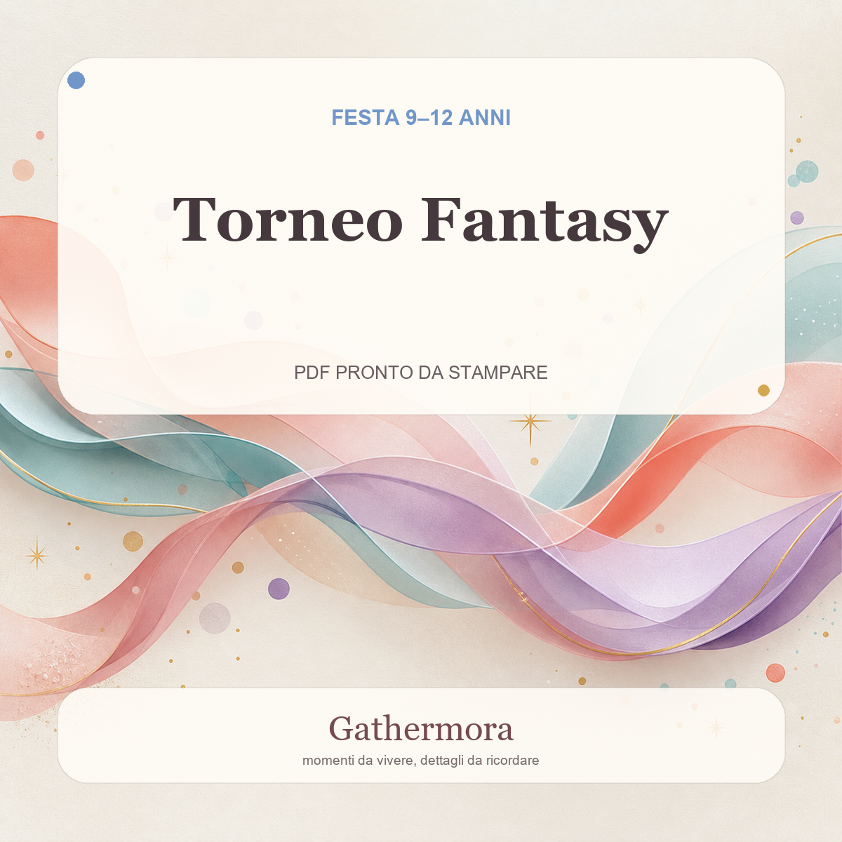 Copertina Torneo Fantasy - Kit stampabile 9â€“12 anni