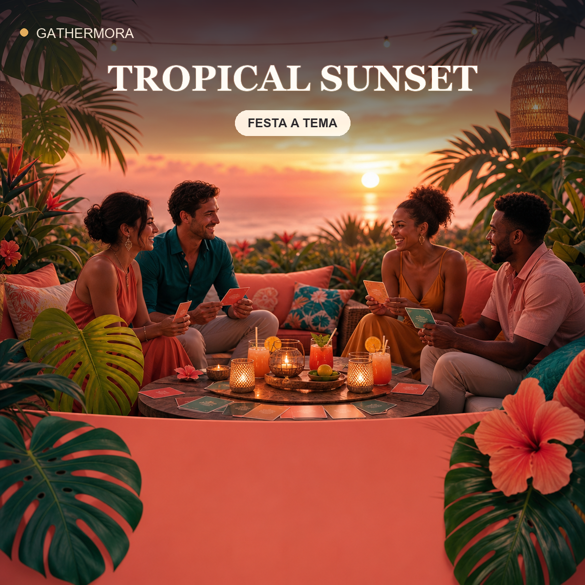 Copertina Tropical Sunset - Kit festa a tema